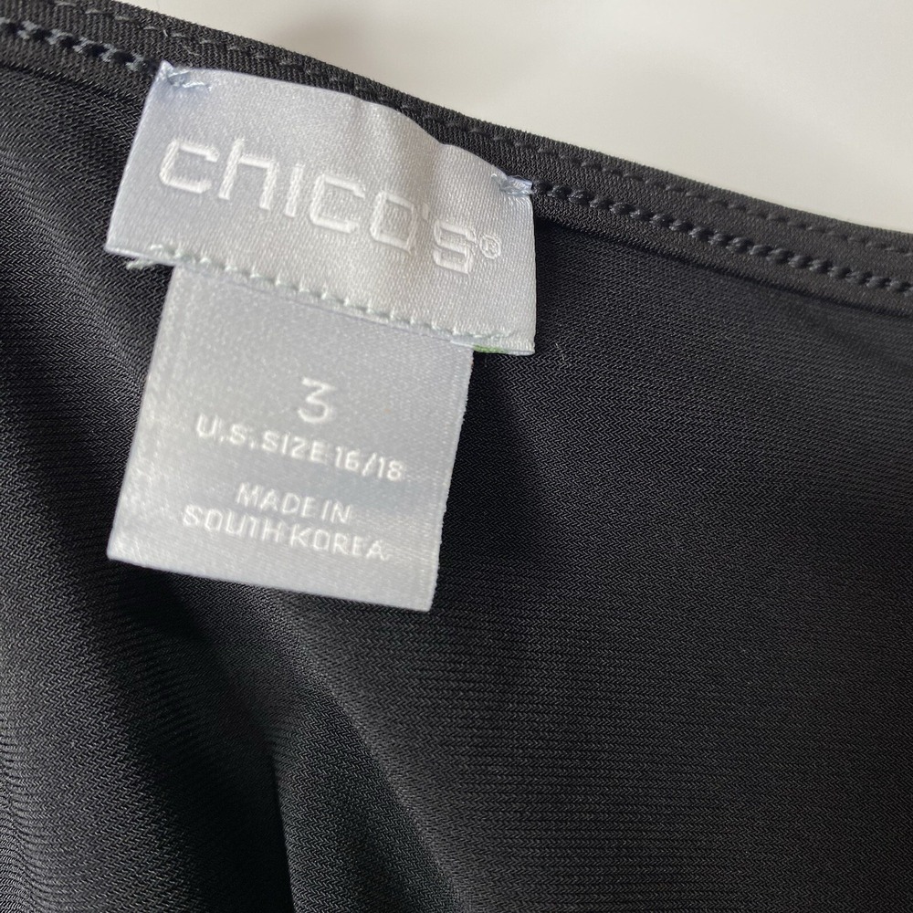 Chico's Round‎ Front Hem Black Tank Top Women Size 3=XL - Picture 11 of 14